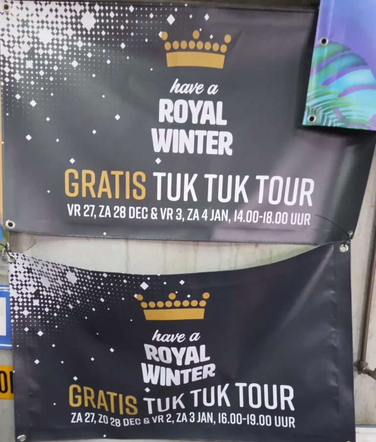 Banners Royal Winter: gratis tuk tuk tour in Den Haag